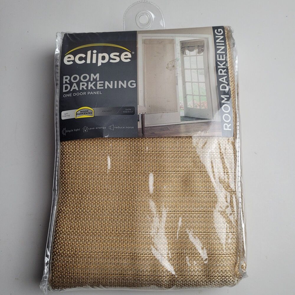 NEW Eclipse Bryson Wheat Room Darkening blackout French door panel '26x68'  #BT2